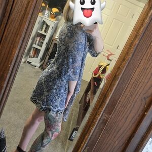Miss Chievous Blue Lace Swim Coverup
